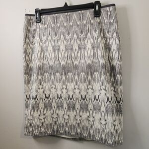 New! Club Monaco Size 12‎ Abstract Print Ikat Fitted Pencil Skirt - NWT NEUTRALS